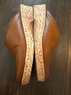 Romika Brown Leather Slip-On Wedged Loafer Clog - European Size 42